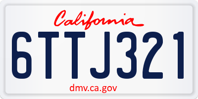 CA license plate 6TTJ321