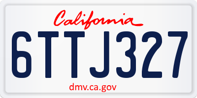 CA license plate 6TTJ327