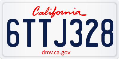CA license plate 6TTJ328