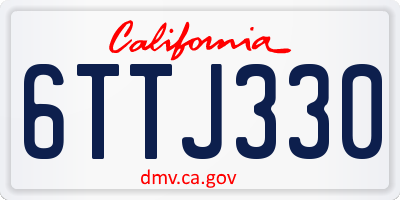 CA license plate 6TTJ330