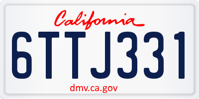 CA license plate 6TTJ331