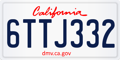 CA license plate 6TTJ332
