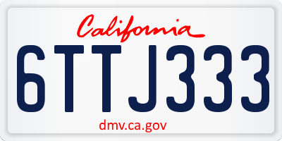 CA license plate 6TTJ333