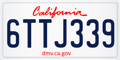 CA license plate 6TTJ339