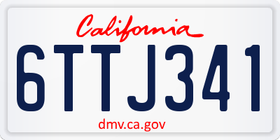 CA license plate 6TTJ341