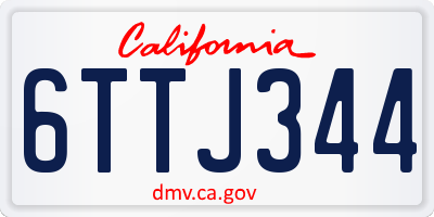 CA license plate 6TTJ344