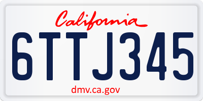 CA license plate 6TTJ345