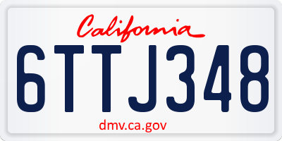 CA license plate 6TTJ348