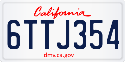 CA license plate 6TTJ354