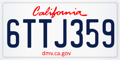 CA license plate 6TTJ359