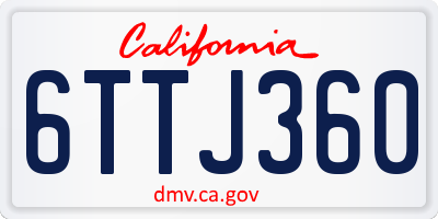 CA license plate 6TTJ360