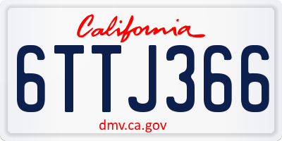 CA license plate 6TTJ366