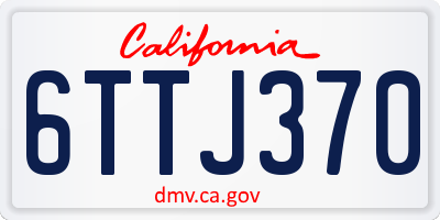 CA license plate 6TTJ370