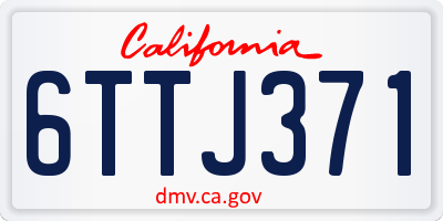 CA license plate 6TTJ371