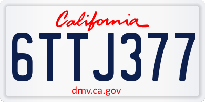 CA license plate 6TTJ377