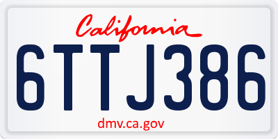 CA license plate 6TTJ386