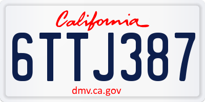 CA license plate 6TTJ387