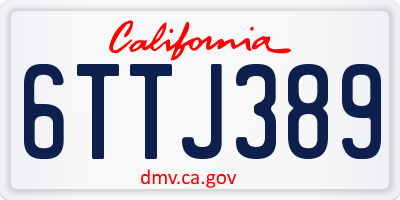 CA license plate 6TTJ389