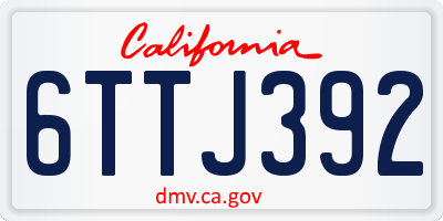CA license plate 6TTJ392