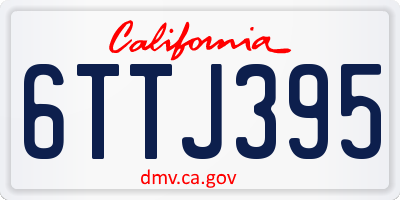 CA license plate 6TTJ395