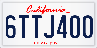 CA license plate 6TTJ400