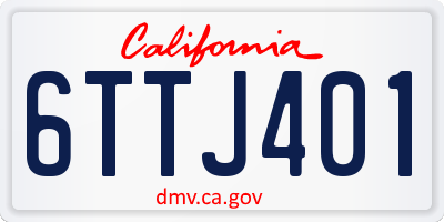 CA license plate 6TTJ401