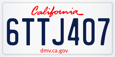 CA license plate 6TTJ407