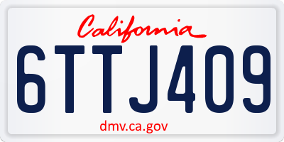 CA license plate 6TTJ409