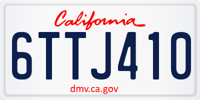 CA license plate 6TTJ410