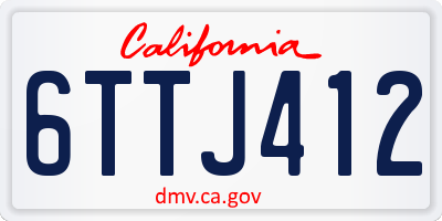 CA license plate 6TTJ412