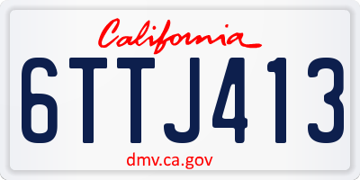 CA license plate 6TTJ413