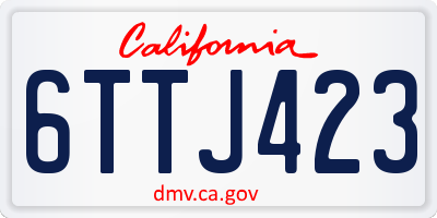 CA license plate 6TTJ423