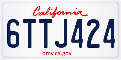 CA license plate 6TTJ424