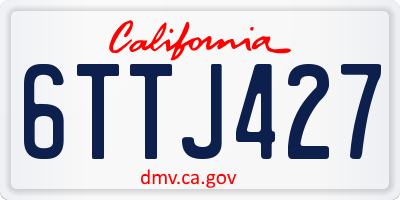 CA license plate 6TTJ427