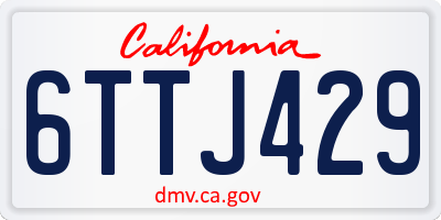 CA license plate 6TTJ429