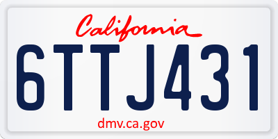 CA license plate 6TTJ431