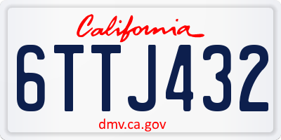 CA license plate 6TTJ432