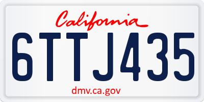 CA license plate 6TTJ435