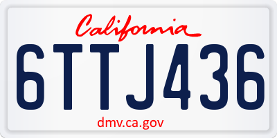 CA license plate 6TTJ436