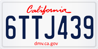 CA license plate 6TTJ439