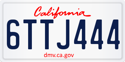 CA license plate 6TTJ444