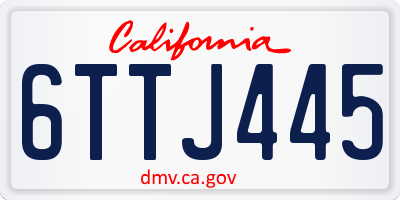 CA license plate 6TTJ445