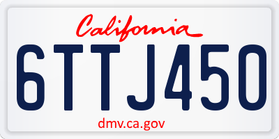 CA license plate 6TTJ450