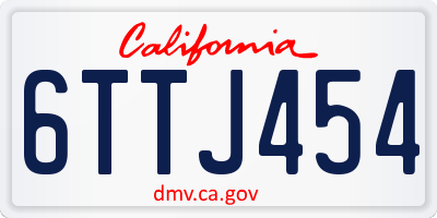 CA license plate 6TTJ454