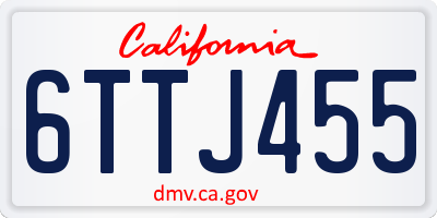 CA license plate 6TTJ455