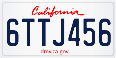 CA license plate 6TTJ456