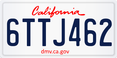 CA license plate 6TTJ462