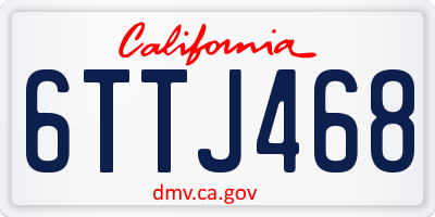 CA license plate 6TTJ468