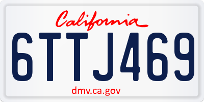 CA license plate 6TTJ469