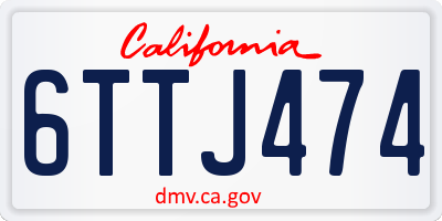 CA license plate 6TTJ474